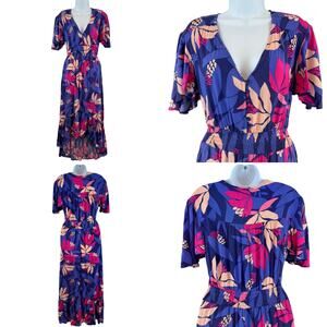 Anthropologie Abel the Label Santa Cruz Floral High Low Maxi Dress  Size XS